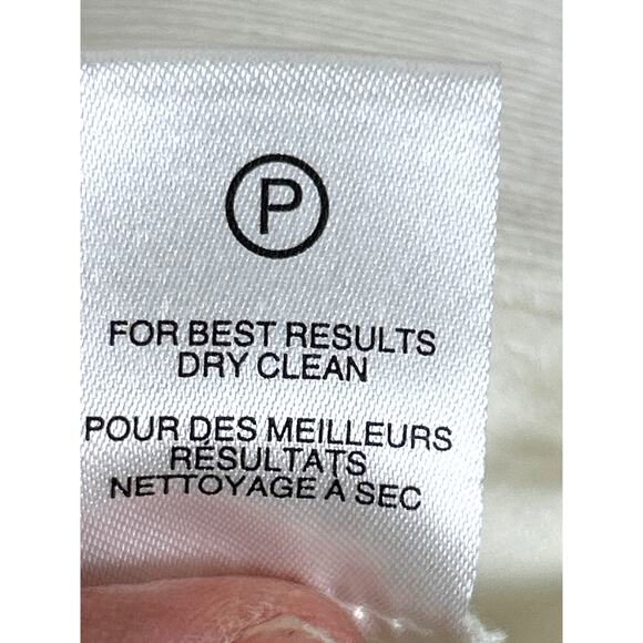 Halston Heritage Womens 6 Cream Crinkle Crepe Wide-Leg Low Rise Pants NEW - Picture 9 of 9